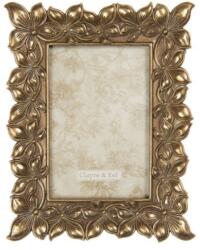 Clayre & Eef Képkeret, virágos antikolt arany színű