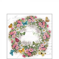Ambiente Wreath of Flowers papírszalvéta 25x25cm, 20db-os