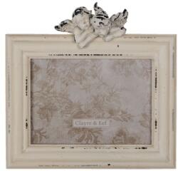 Clayre & Eef Antikolt fehér angyal díszes fényképkeret