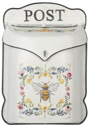 Clayre & Eef Fém fehér postaláda - Méhecskés