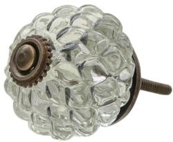 Clayre & Eef Vintage üveg ajtó fogantyú törtmintás - Clayre & Eef