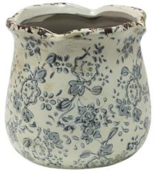 Clayre & Eef Kerámia kaspó - kék mintás - szep-otthon - 4 890 Ft