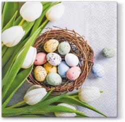PAW Húsvéti Papírszalvéta 33x33cm, 20db-os - Eggs and Tulips
