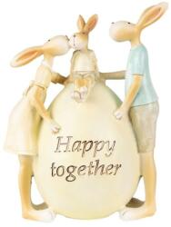 Clayre & Eef Húsvéti dekoráció - Nyuszicsalád tojással