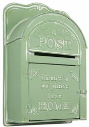 Clayre & Eef Antikolt mentazöld domború díszes fém postaláda