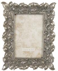 Clayre & Eef Fényképkeret - Virág Dísszel Ezüst