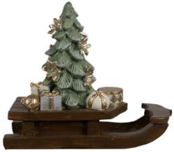 Clayre & Eef Karácsonyfa ajándékkal szánon - Karácsonyi dekoráció