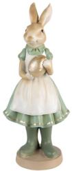 Clayre & Eef Húsvéti dekoráció - Zöld ruhás nyúl asszony