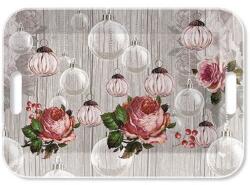 Ambiente Roses And Baubles műanyag tálca 33x47 cm