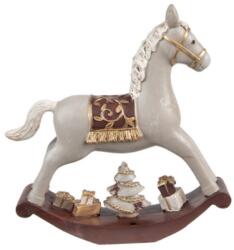 Clayre & Eef Fehér hintaló műanyag - Karácsonyi dekoráció