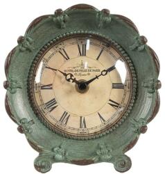 Clayre & Eef Zöld fém asztali óra - Hotel de Ville de Paris