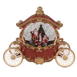 Clayre & Eef Zenélő hintó LED-es, 26x11x22cm, műanyag dekorfigura