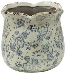 Clayre & Eef Kerámia kaspó - kék mintás - szep-otthon - 2 930 Ft