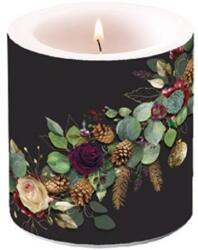 Ambiente Karácsonyi Átvilágítós Gyertya - Eucalyptus black - 8x7, 5 cm