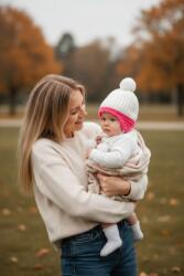 Accessories Seven Kislány kötött sapka, 0-1 hónap, füles