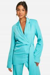 Boohoo Türkiz Klasszikus Kötött Blézer Gallér Sima Egyenes Boohoo 42