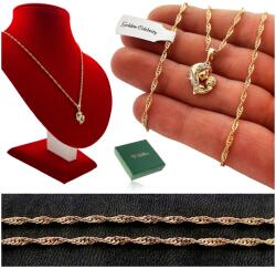 Golden Celebrity Arany Sebészeti Acél Nyaklánc+cirkónia 18K Lánc Medál 55cm (Biżuteria dla kobiety żony mamy na urodziny)