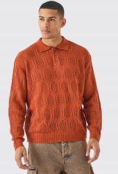 Boohooman Narancssárga Áttört Pulóver 2NC B18__M