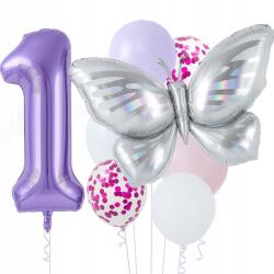 del-sol Szülinapi Lufi Szett Pillangó Pasztell Pillangó Lila Szám 1