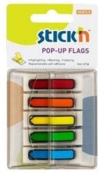 Hopax Film index autoadeziv 45 x 12 mm, 5 x 30 buc/set, Pop-up - 5 culori fluorescente (HO-26003)