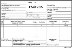  Factura A6, 3 exemplare, autocopiativ, carnet 50 seturi, cu TVA (TIP240)