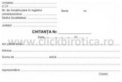  Chitanta A6, 3 exemplare, alb-roz-verde, autocopiativ, carnet 50 seturi (TIP239)