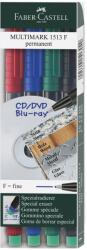 Faber-Castell Set 4 marker permanent Faber-Castell Multimark, varf F (0, 6mm) (FC151304)