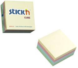 Hopax Notes adeziv cub color, 76x76 mm, 400 file, Stick'n - 4 culori pastel (HO-21013)