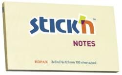 Hopax Notes adeziv 76x127 mm, 100 file, Stick'n - galben pastel (HO-21009)