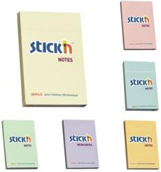 Hopax Notes adeziv 76x51 mm, 100 file, Stick'n - culori pastel (HO-21006)