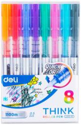 uni Roller 0, 5 mm Deli Think, set 8 culori (DLEQ300-8C)