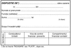  Dispozitie de plata catre casierie (TIP109)