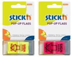 Hopax Film index autoadeziv 45 x 25 mm, 'Sign Here', 50 buc/set, Pop-up (HO-26015)