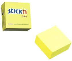 Hopax Notes adeziv cub color, 76x76 mm, 400 file, Stick'n - galben neon (HO-21010)