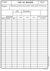  Fisa magazie A5, 100 buc. /set, carton, fata-verso (TIP114S)