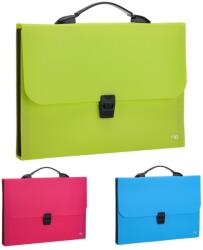 Deli Servieta plastic A4 cu 7 compartimente Deli Rio, culori neon (DLEB40202)