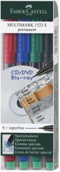 Faber-Castell Set 4 marker permanent Faber-Castell Multimark, varf S (0, 4mm) (FC152304)