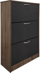 PAKOWORLD Suport pantofi cu functie depozitare Savaz, lemn, stejar-antracit, 60x24x114 cm (383-000024) Pantofar