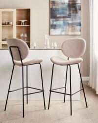 MAXISHOP Italia Collection Set de 2 scaune de bar LUANA Boucle Bej deschis (491645)