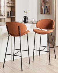 MAXISHOP Italia Collection Set de 2 scaune de bar KIANA Portocaliu (491731)