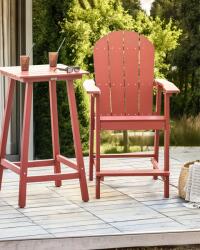 MAXISHOP Italia Collection Scaun de bar de gradina ADIRONDACK Material sintetic Rosu (557840)