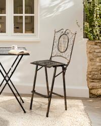 MAXISHOP Italia Collection Set de 2 scaune de bar pentru exterior BORMIO Pliabil Metal Negru (597900)