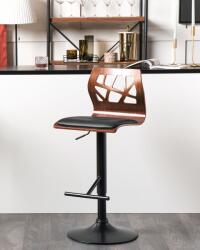 MAXISHOP Italia Collection Set de 2 scaune de bar PETERSBURG Piele ecologica Pivotant Negru (580124)