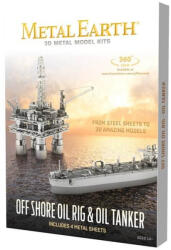 Metal Earth 3D puzzle Platformă petrolieră și petrolier (set deluxe)