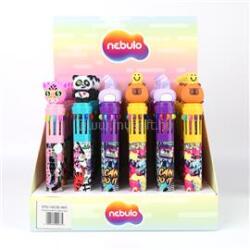 Nebulo Golyóstoll 10színű, funny animals, 30 db/display Nebulo (NEBULO_61031) (NEBULO_61031)