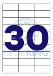 BLUERING Etikett címke, 70x29, 6mm, 100 lap, 30 címke/lap BlueringR (BLUERING_BRET130) (BLUERING_BRET130)