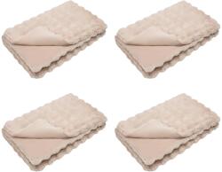 vidaXL Műnyúl szőrmés takaró Olite 4 pcs Bézs 220 x 240 cm Poliészter (42021791)