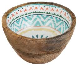 Welora Zománcozott fatál, azték minta, átmérő 13x7 cm, barna színű (JM1238842)