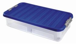 Heidrun Clipbox Átlátszó Tároló doboz 40L 80x40x18cm gurulós, Clippes tetővel (401616)