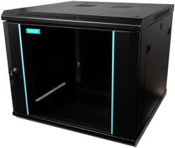 Spacer CABINET 19" SPACER 9U 600x600mm, fixare pe perete, Flatpack (dezasamblat), Black, usa sticla cu blocare, panouri detasabile, otel 1.5mm, sarcina maxima 60Kg, "SPCW-9U-600-BK-03 (SPCW-9U-600-BK-03) - v
